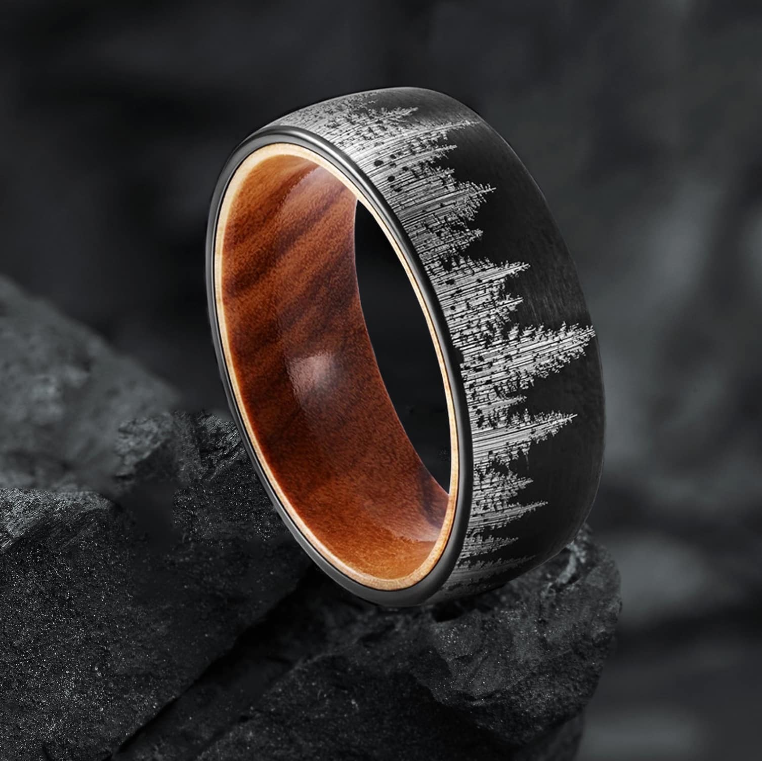 Bague bois arbre de vie – Image 2