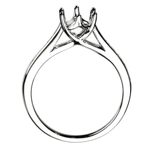 Bague de fiançailles Splendide en platine, six griffes, cathédrale et sertie diamants – Image 4