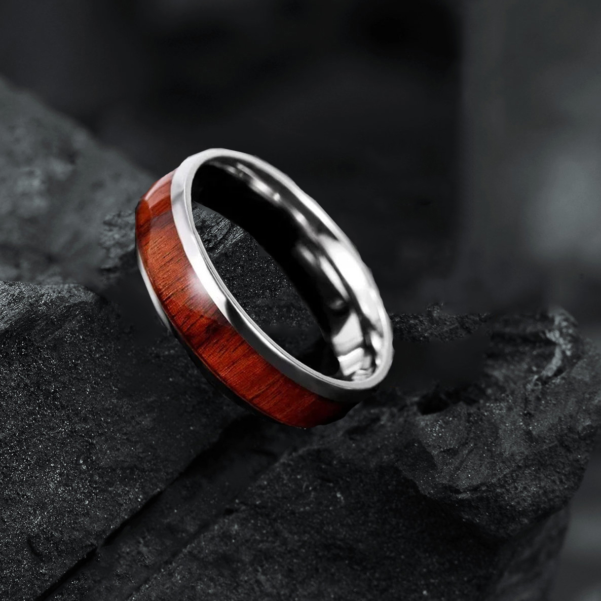 Bague incrustation bois – Image 3