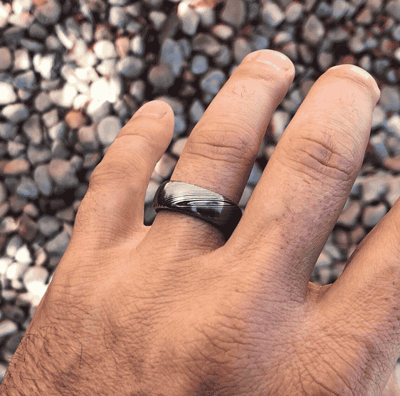 Bague tungstene bois – Image 3
