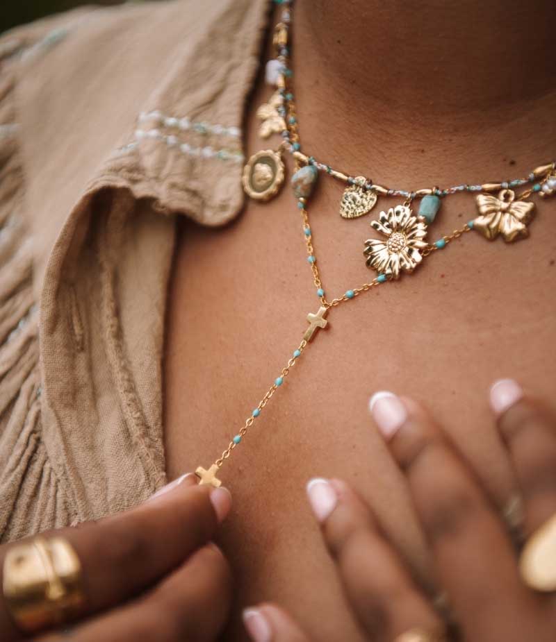 Collier Angèle Cravate Croix – Image 3