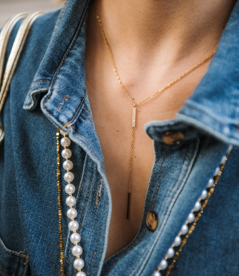 Collier Cravate Nésside – Strass – Image 2