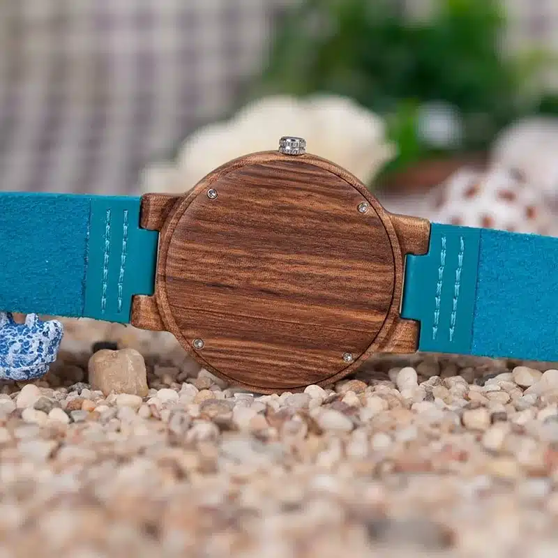 Montre bois bleu – Image 4