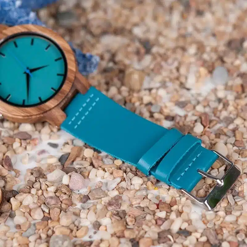 Montre bois bleu – Image 3