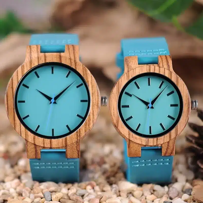 Montre bois bleu – Image 2