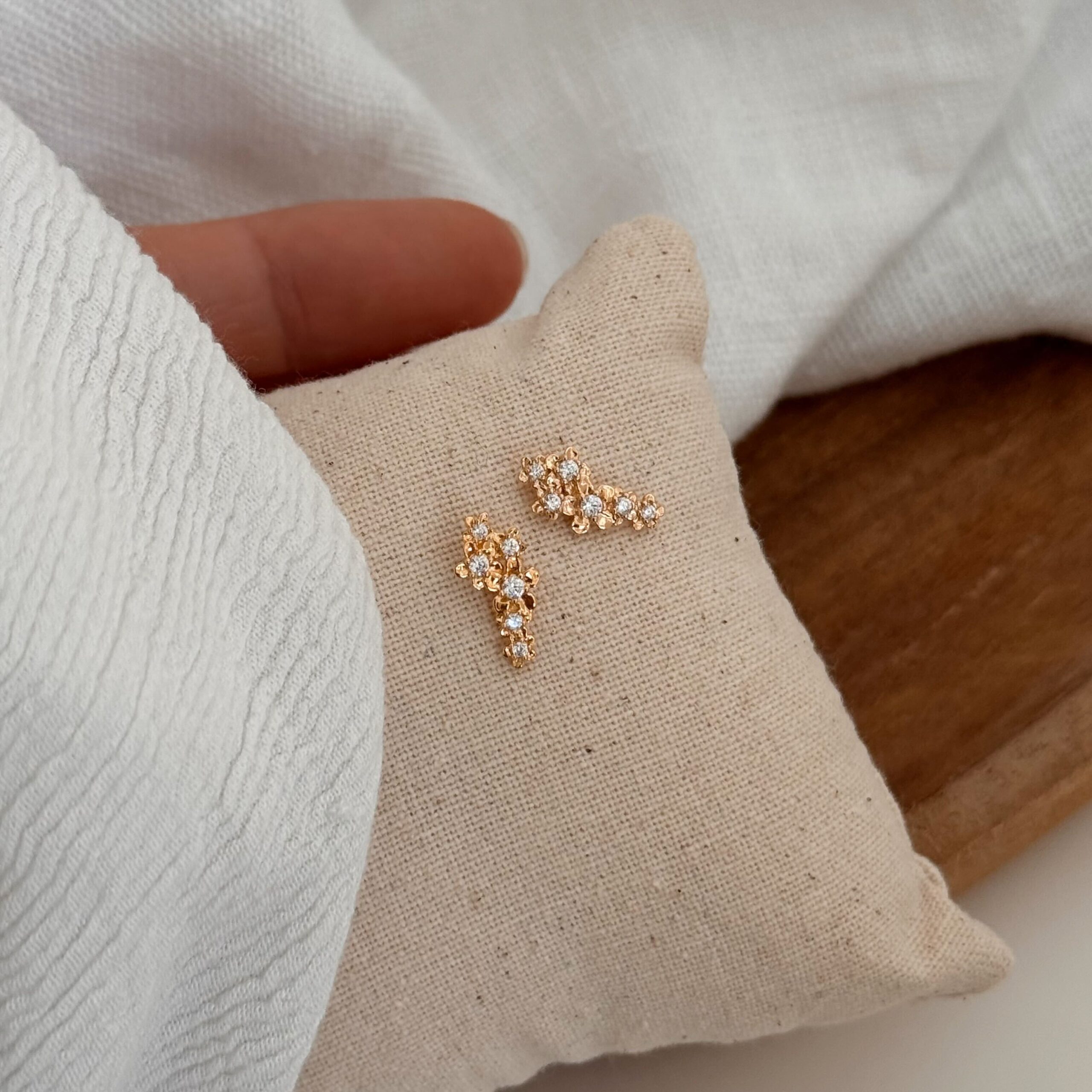 Boucles d’oreilles Solane – Plaqué or – Image 3