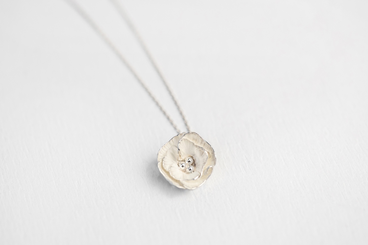 Collier Délicatesse 1 fleur argent – Image 3