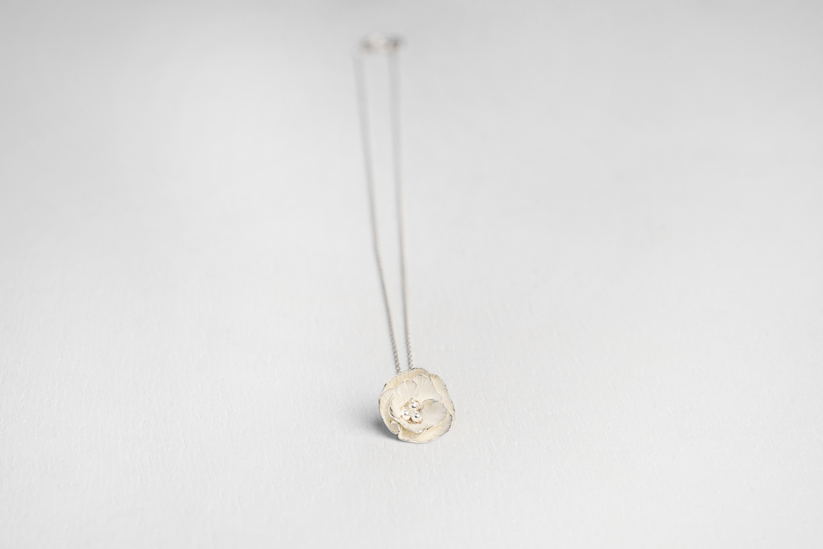 Collier Délicatesse 1 fleur argent – Image 2